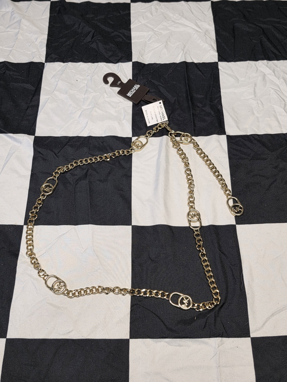 Michael Kors Gold-Tone Chain Logo Belt